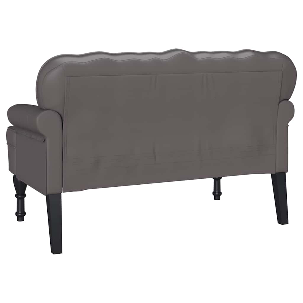 vidaXL Καναπές Chesterfield Γκρι 119,5 x 64,5 x 75 εκ. Τεχνητό Δέρμα