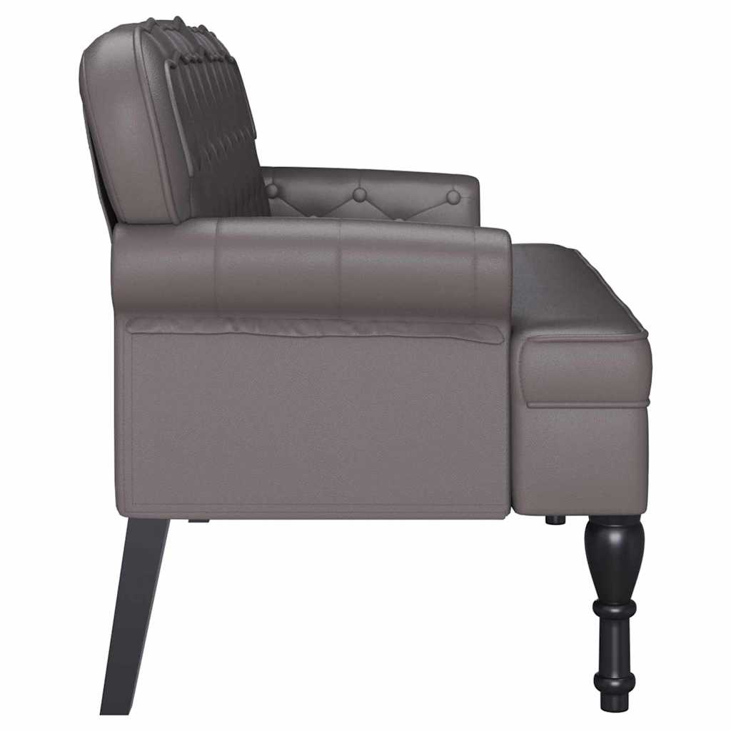 vidaXL Καναπές Chesterfield Γκρι 119,5 x 64,5 x 75 εκ. Τεχνητό Δέρμα
