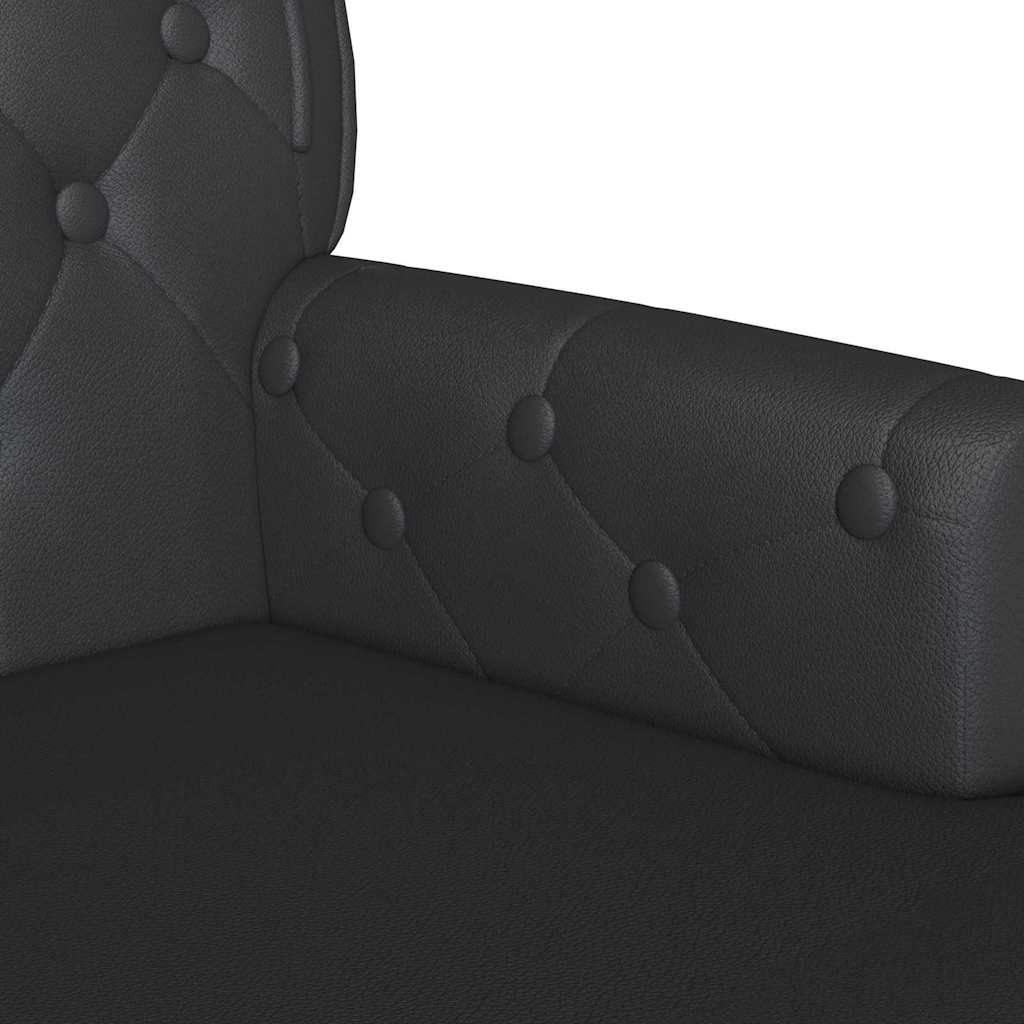 vidaXL Καναπές Chesterfield Μαύρο 119,5 x 64,5 x 75 εκ. Τεχνητό Δέρμα
