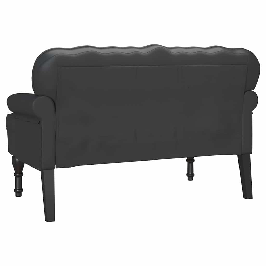 vidaXL Καναπές Chesterfield Μαύρο 119,5 x 64,5 x 75 εκ. Τεχνητό Δέρμα