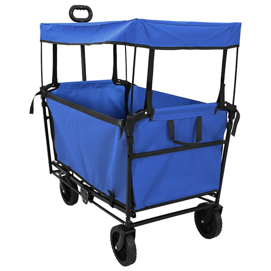 vidaXL Αναδιπλούμενο Τρόλεϊ Χειρός Μαύρο 105 x 56.5 x 116 εκ.