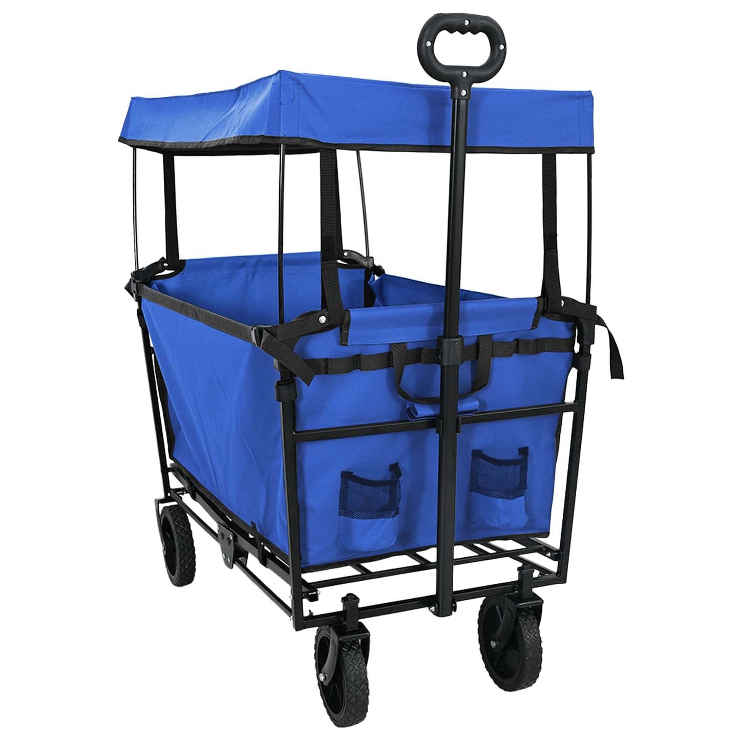 vidaXL Αναδιπλούμενο Τρόλεϊ Χειρός Μαύρο 105 x 56.5 x 116 εκ.