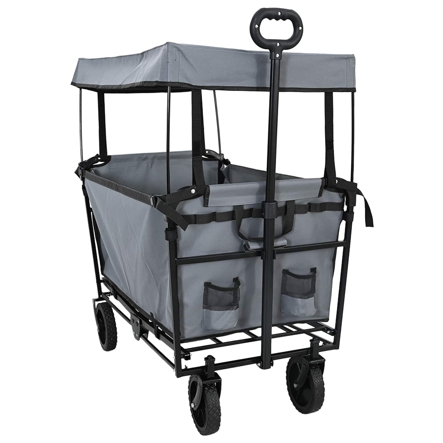 vidaXL Αναδιπλούμενο Τρόλεϊ Χειρός Γκρι 105 x 56.5 x 116 εκ.