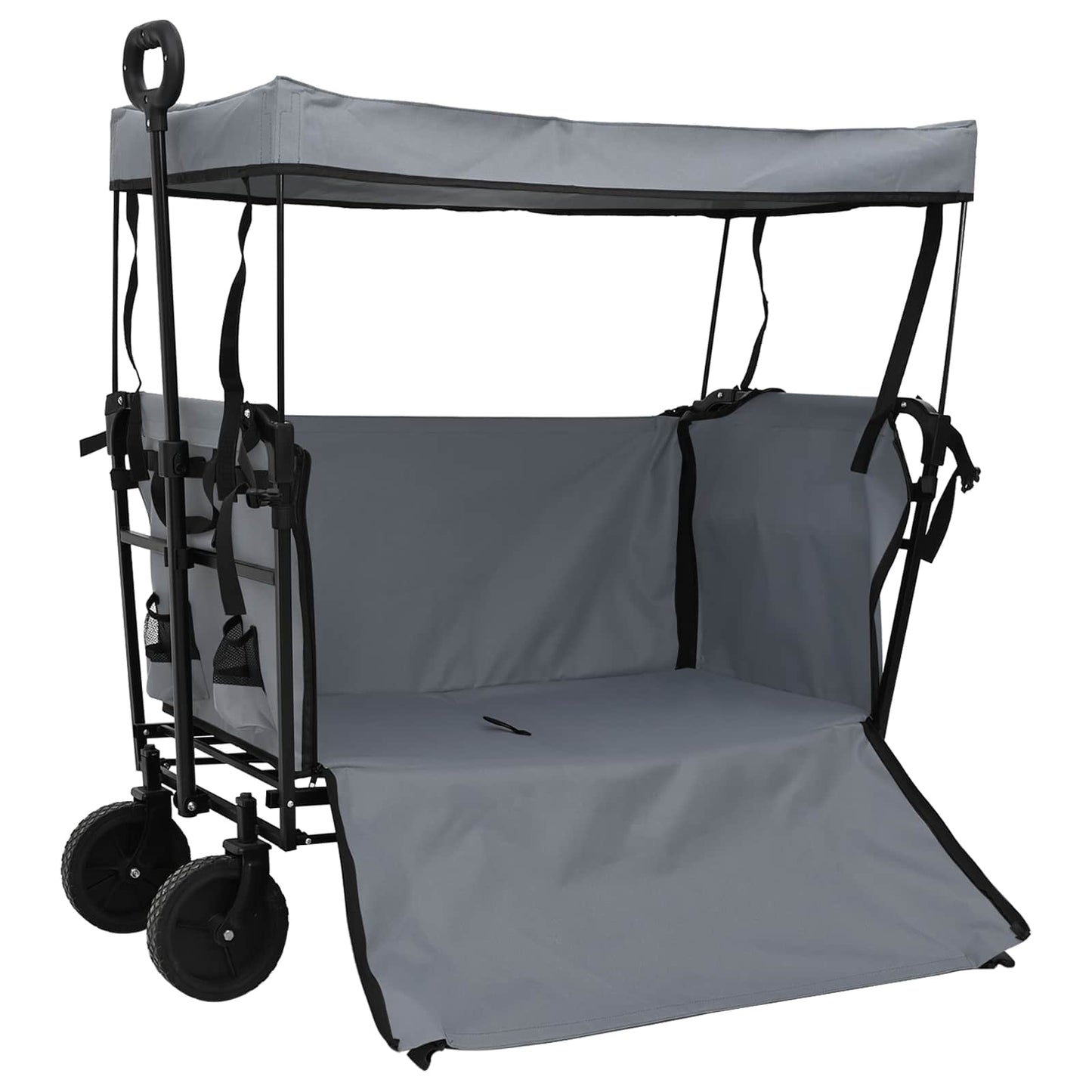 vidaXL Αναδιπλούμενο Τρόλεϊ Χειρός Γκρι 105 x 56.5 x 116 εκ.