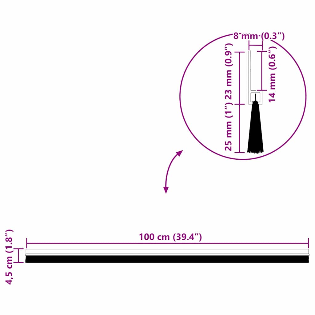 vidaXL Αυτοκόλλητες σφραγίδες πόρτας 6 pcs Καφέ 100 cm