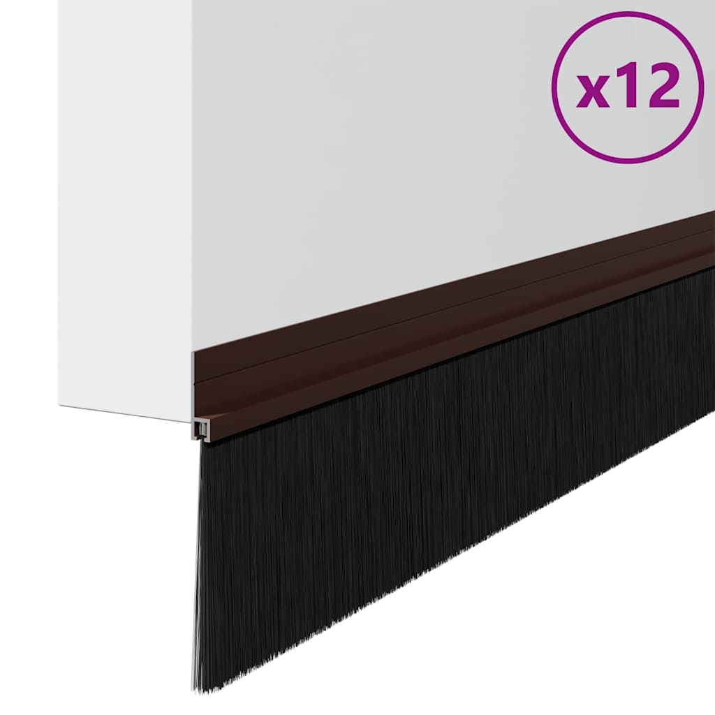 vidaXL Αυτοκόλλητες σφραγίδες πόρτας 12 pcs Καφέ 100 cm