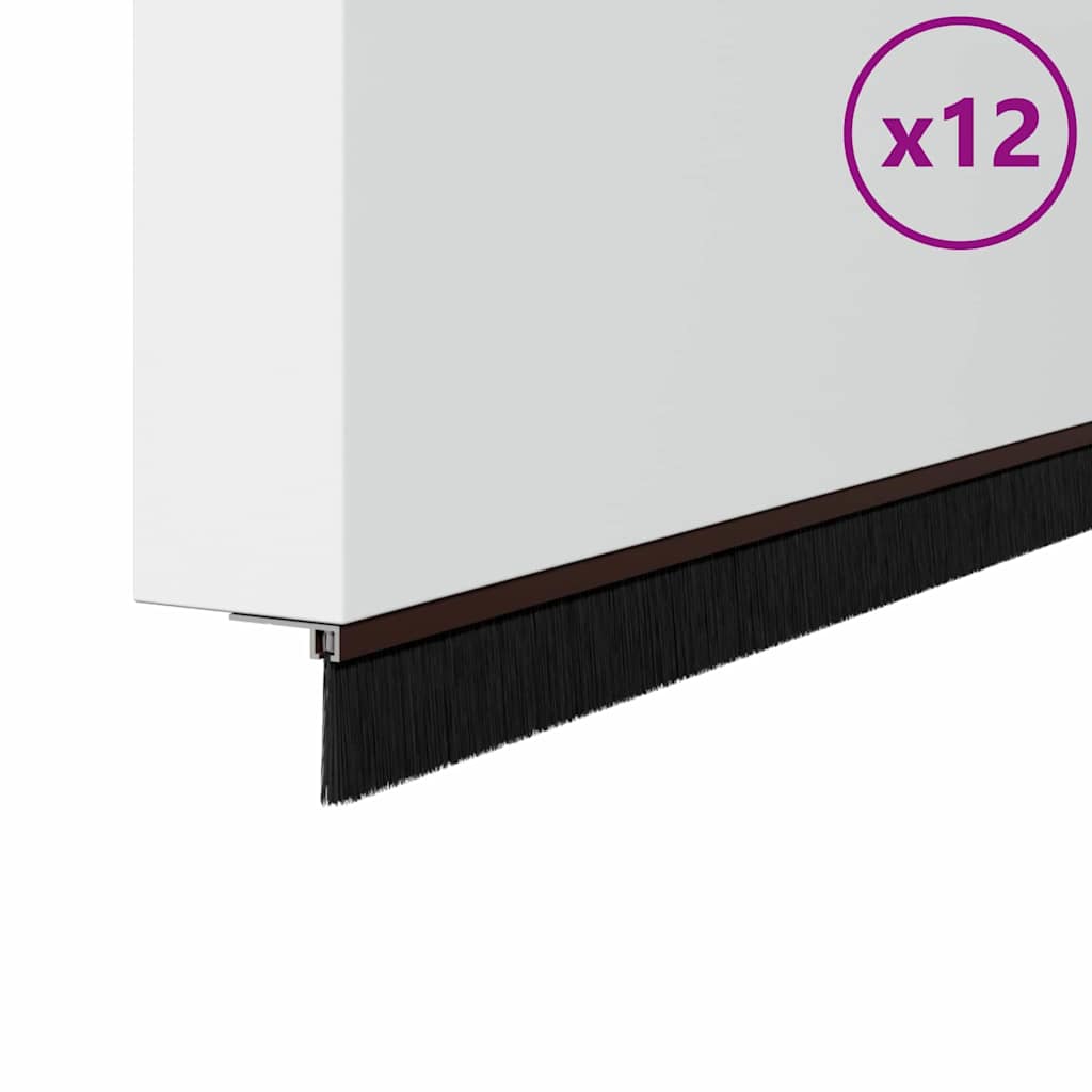 vidaXL Αυτοκόλλητες σφραγίδες πόρτας 12 pcs Καφέ 100 cm