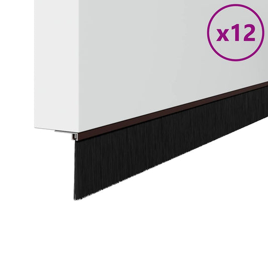 vidaXL Αυτοκόλλητες σφραγίδες πόρτας 12 pcs Καφέ 100 cm