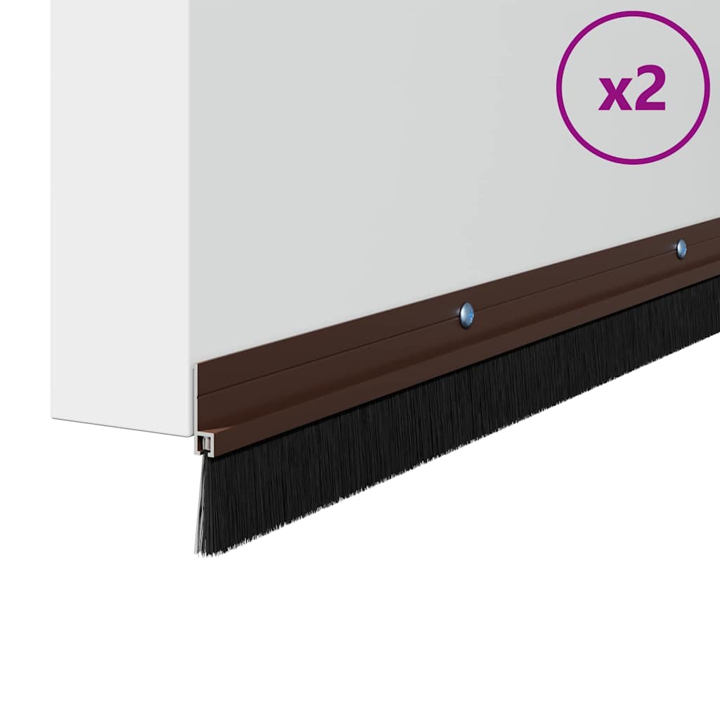 vidaXL Σφραγίδες πόρτας με βούρτσες που προσαρτώνται 2 pcs Καφέ 100 cm