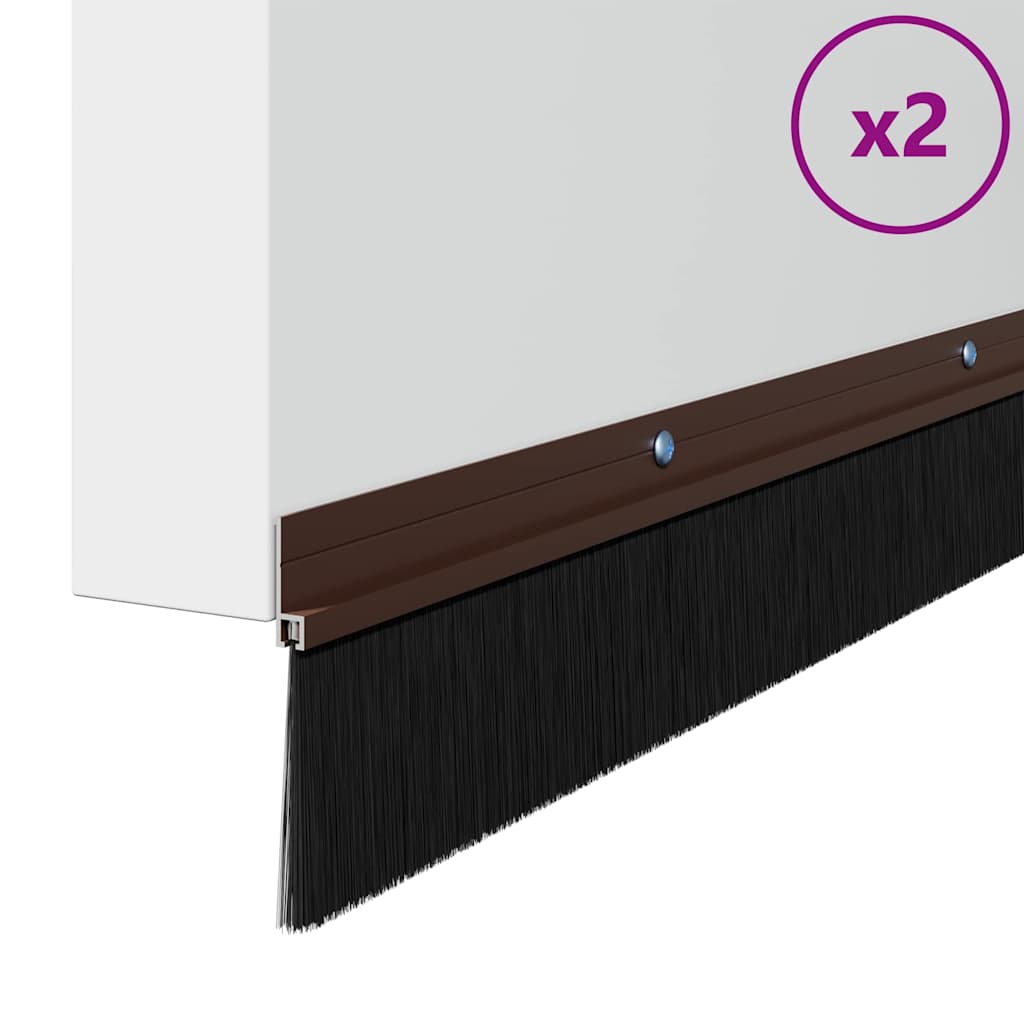vidaXL Σφραγίδες πόρτας με βούρτσες που προσαρτώνται 2 pcs Καφέ 100 cm