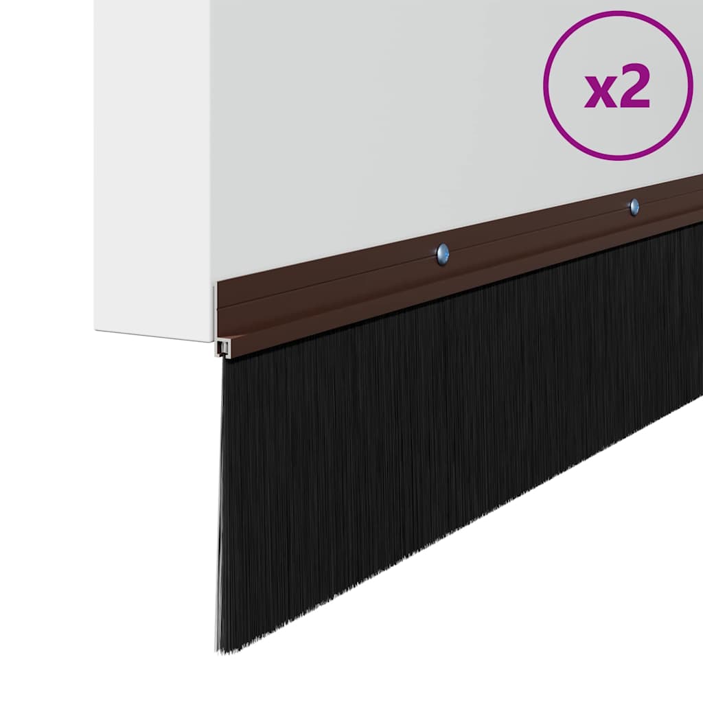 vidaXL Σφραγίδες πόρτας με βούρτσες που προσαρτώνται 2 pcs Καφέ 100 cm