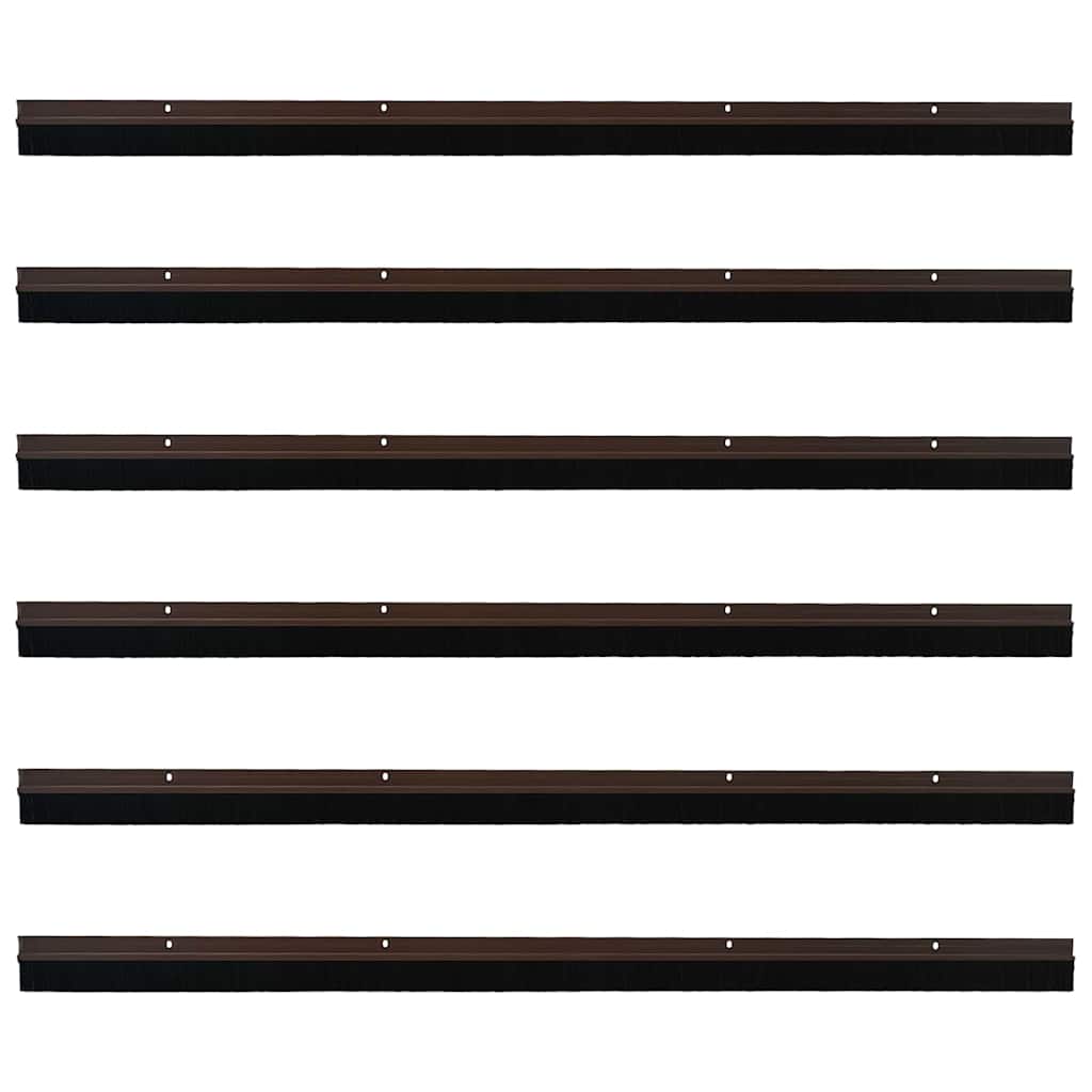 vidaXL Σφραγίδες πόρτας με βούρτσες που προσαρτώνται 6 pcs Καφέ 100 cm