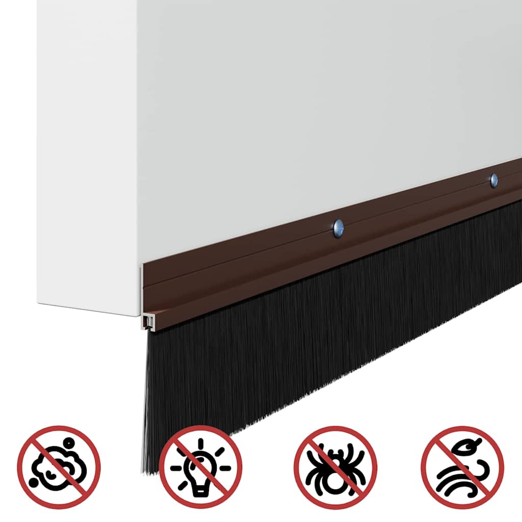 vidaXL Σφραγίδες πόρτας με βούρτσες που προσαρτώνται 6 pcs Καφέ 100 cm