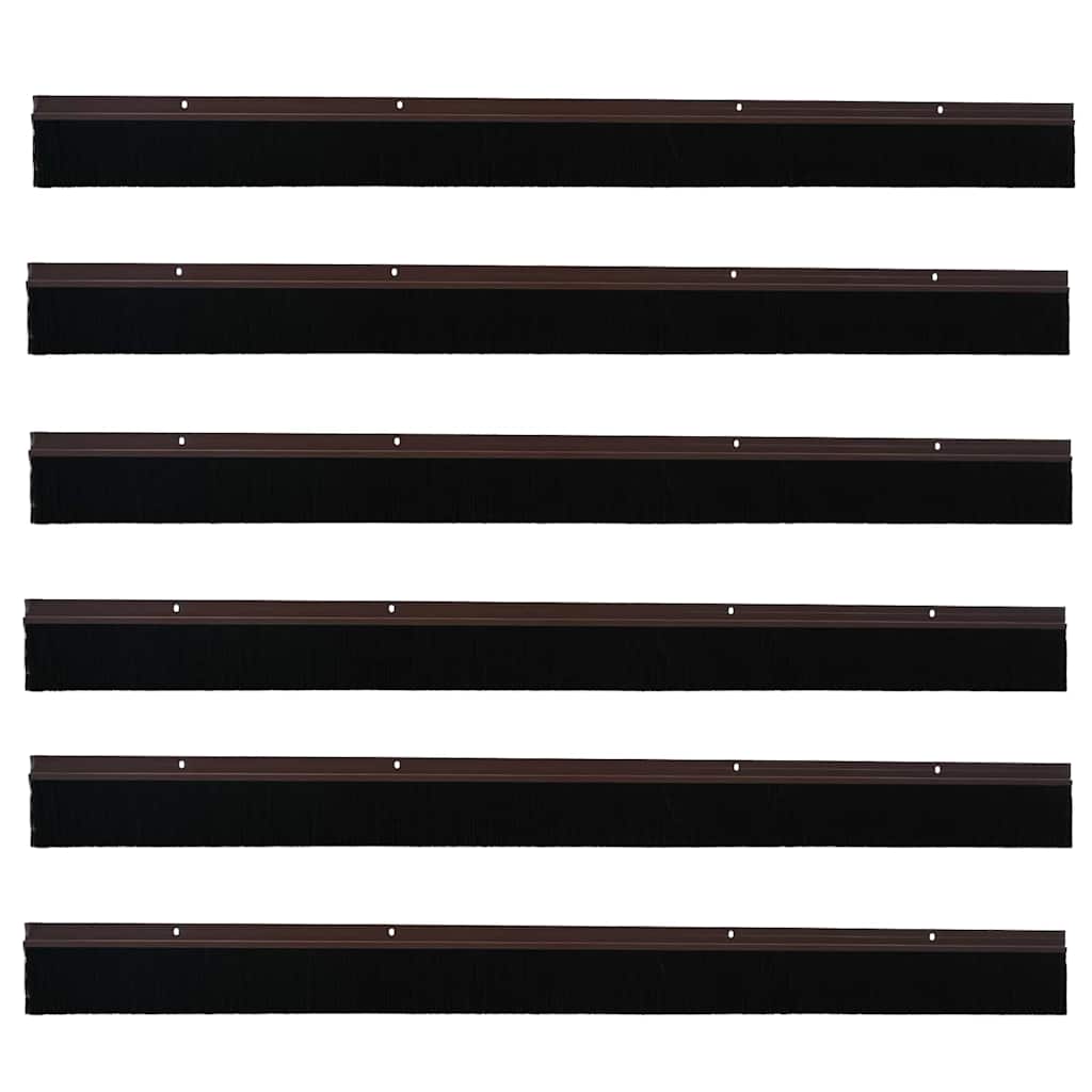 vidaXL Σφραγίδες πόρτας με βούρτσες που προσαρτώνται 6 pcs Καφέ 100 cm
