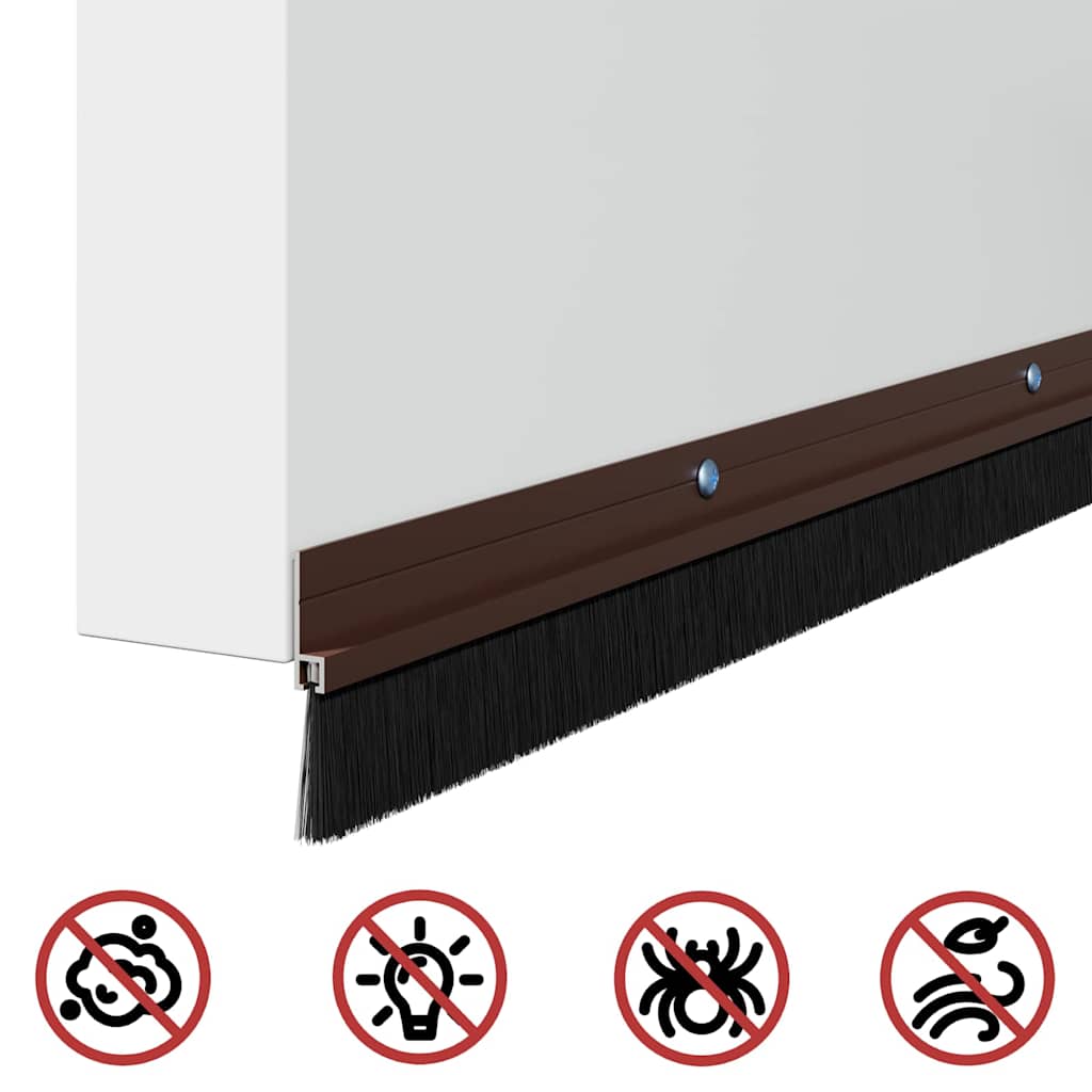 vidaXL Σφραγίδες πόρτας με βούρτσες που προσαρτώνται 12 pcs Καφέ