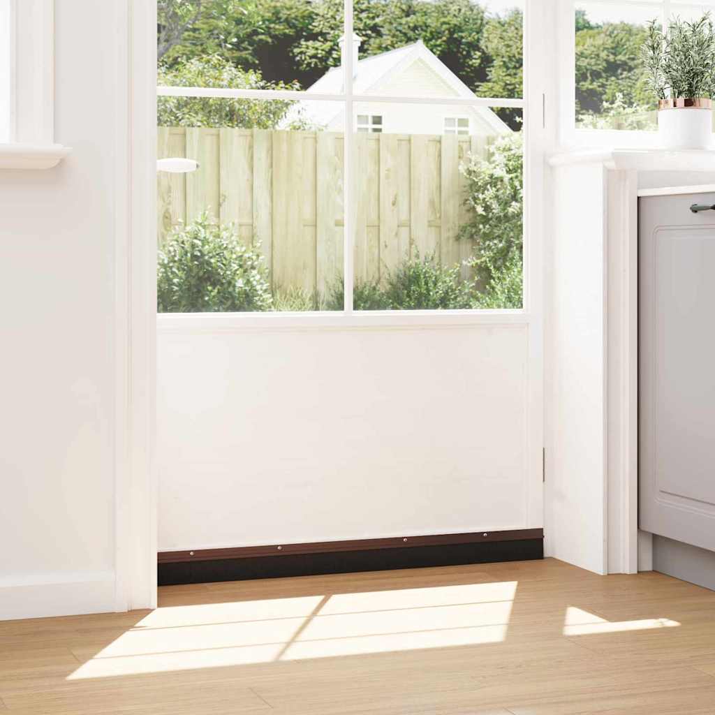 vidaXL Σφραγίδες πόρτας με βούρτσες που προσαρτώνται 12 pcs Καφέ