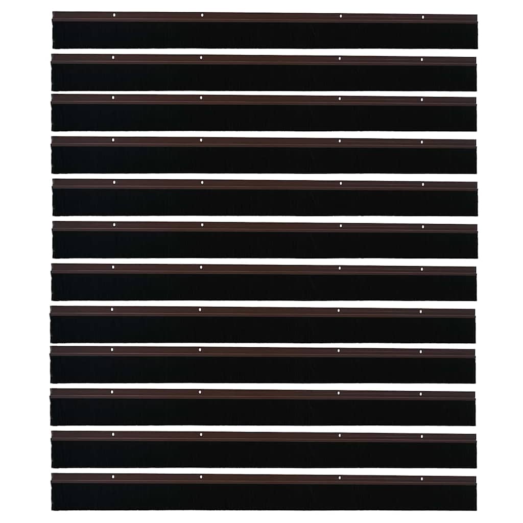 vidaXL Σφραγίδες πόρτας με βούρτσες που προσαρτώνται 12 pcs Καφέ