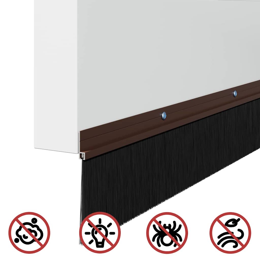 vidaXL Σφραγίδες πόρτας με βούρτσες που προσαρτώνται 12 pcs Καφέ