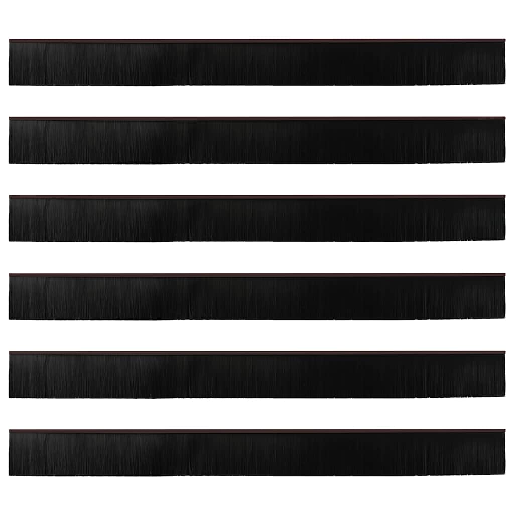 vidaXL Σφραγίδες πόρτας με βούρτσες που προσαρτώνται 6 pcs Καφέ 100 cm