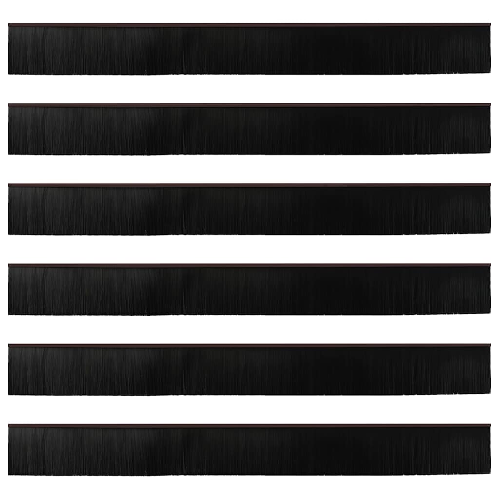 vidaXL Σφραγίδες πόρτας με βούρτσες που προσαρτώνται 6 pcs Καφέ 100 cm