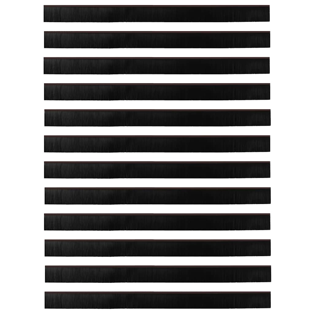 vidaXL Σφραγίδες πόρτας με βούρτσες που προσαρτώνται 12 pcs Καφέ