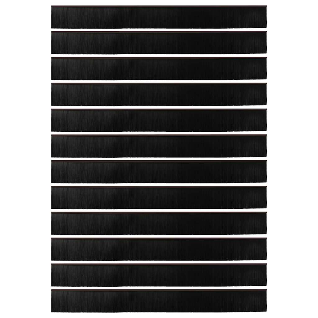 vidaXL Σφραγίδες πόρτας με βούρτσες που προσαρτώνται 12 pcs Καφέ