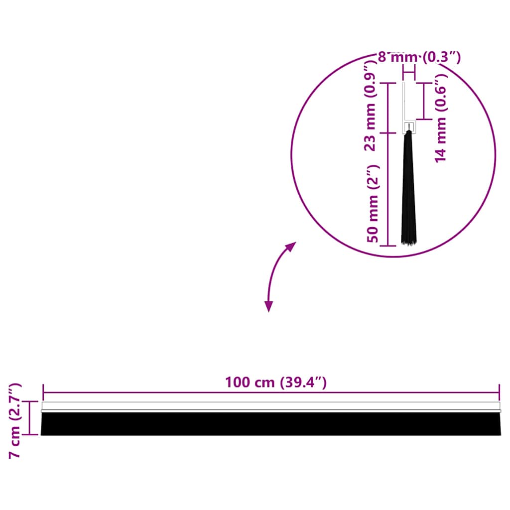 vidaXL Αυτοκόλλητες σφραγίδες πόρτας 6 pcs Ασημί 100 cm
