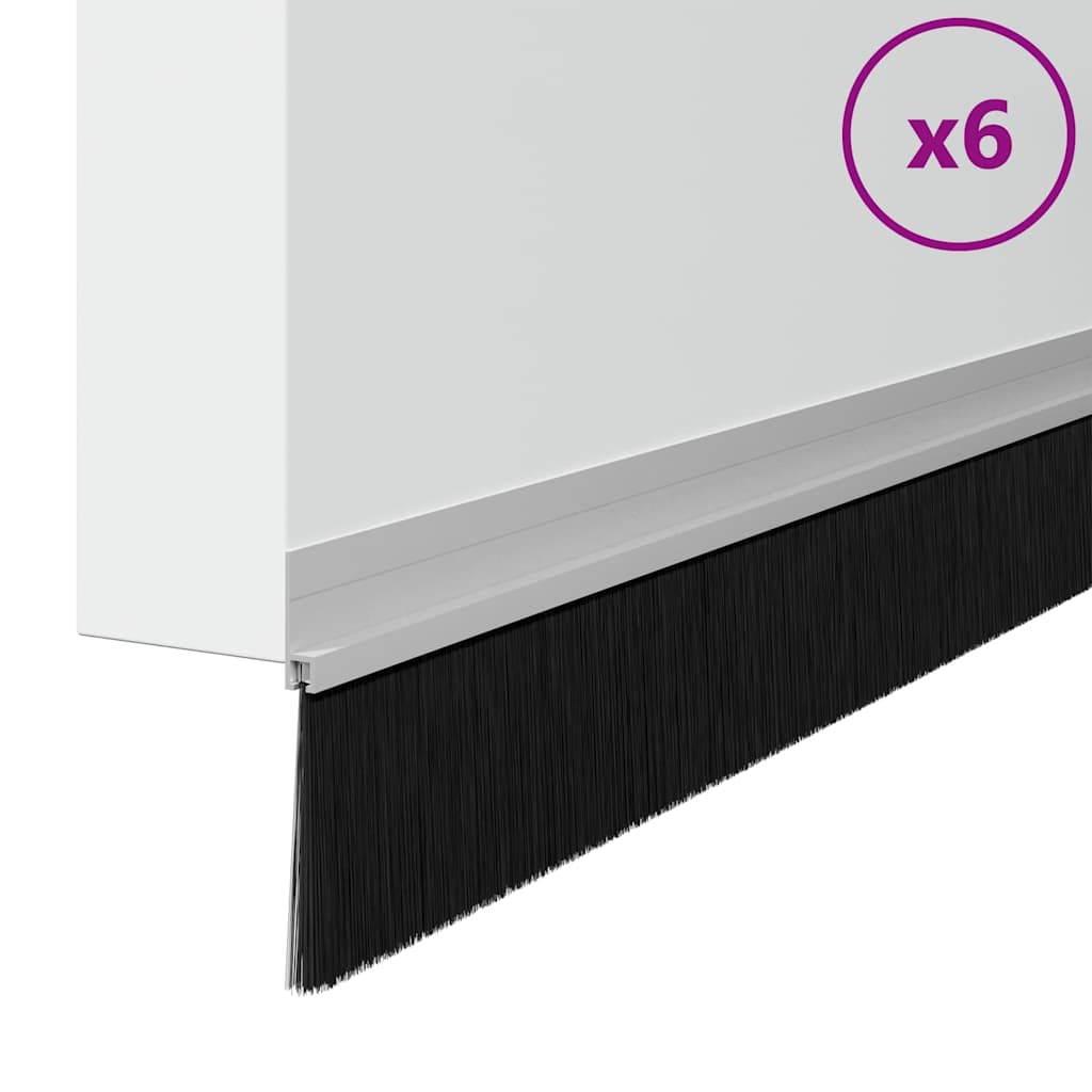 vidaXL Αυτοκόλλητες σφραγίδες πόρτας 6 pcs Ασημί 100 cm