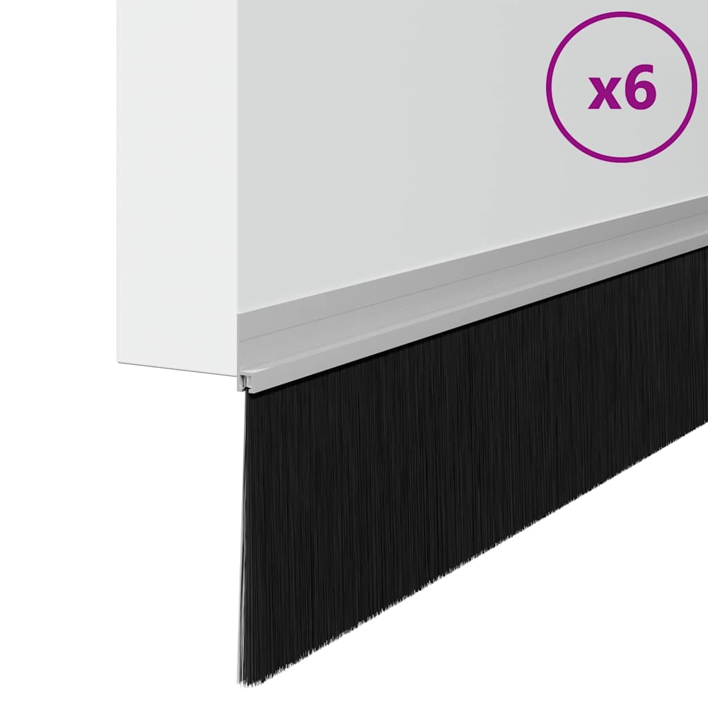 vidaXL Αυτοκόλλητες σφραγίδες πόρτας 6 pcs Ασημί 100 cm