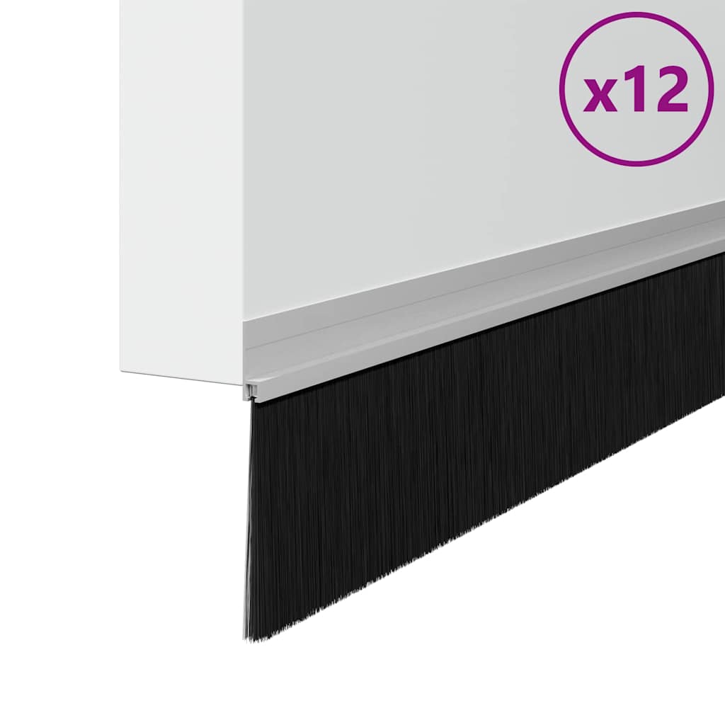 vidaXL Αυτοκόλλητες σφραγίδες πόρτας 12 pcs Ασημί 100 cm