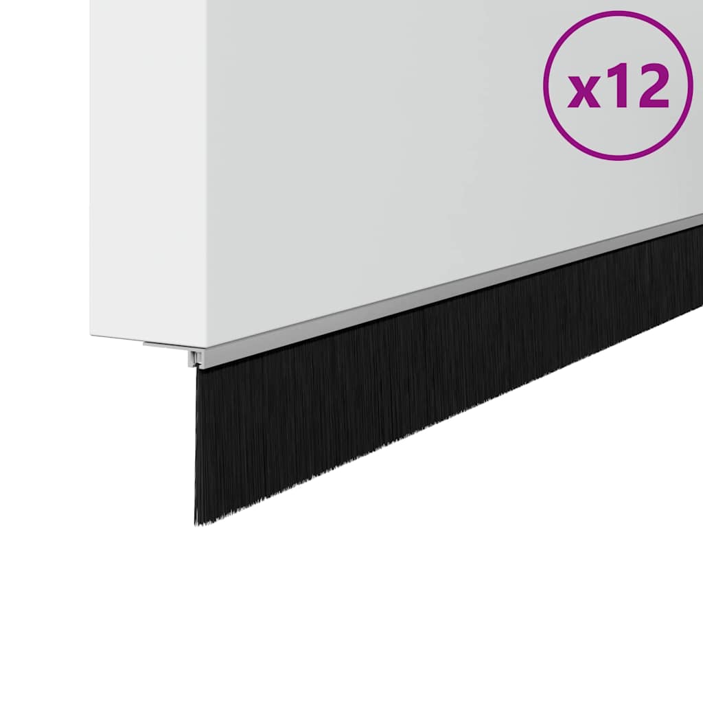 vidaXL Αυτοκόλλητες σφραγίδες πόρτας 12 pcs Ασημί 100 cm