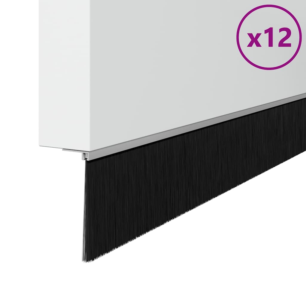 vidaXL Αυτοκόλλητες σφραγίδες πόρτας 12 pcs Ασημί 100 cm