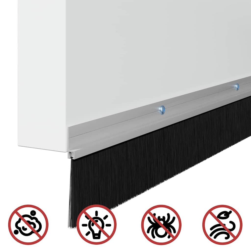 vidaXL Σφραγίδες πόρτας με βούρτσες που προσαρτώνται 2 pcs Ασημί