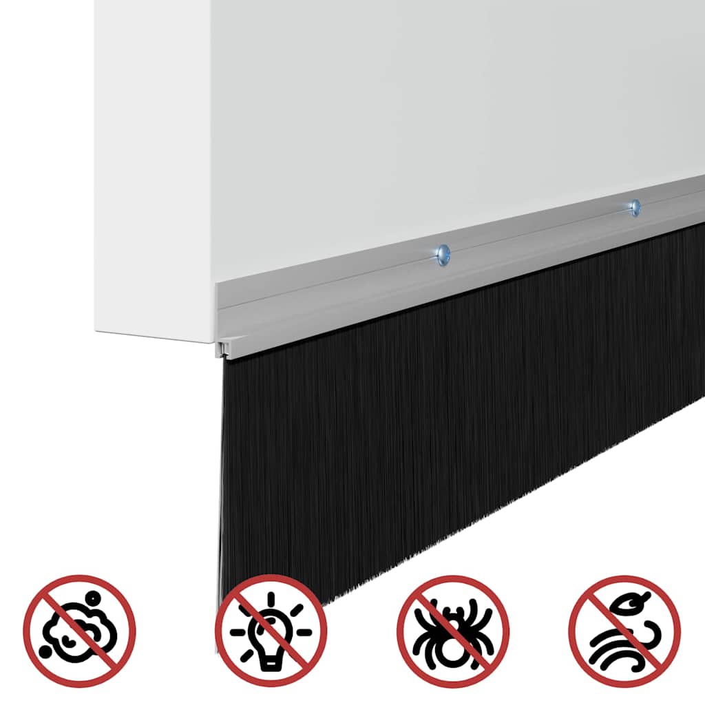 vidaXL Σφραγίδες πόρτας με βούρτσες που προσαρτώνται 2 pcs Ασημί