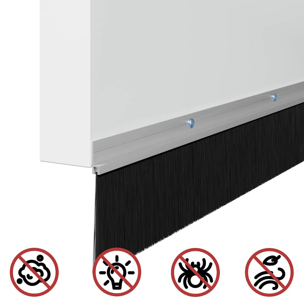 vidaXL Σφραγίδες πόρτας με βούρτσες που προσαρτώνται 6 pcs Ασημί