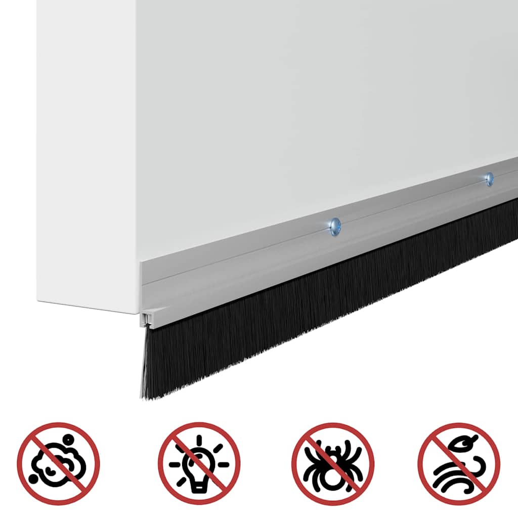 vidaXL Σφραγίδες πόρτας με βούρτσες που προσαρτώνται 12 pcs Ασημί