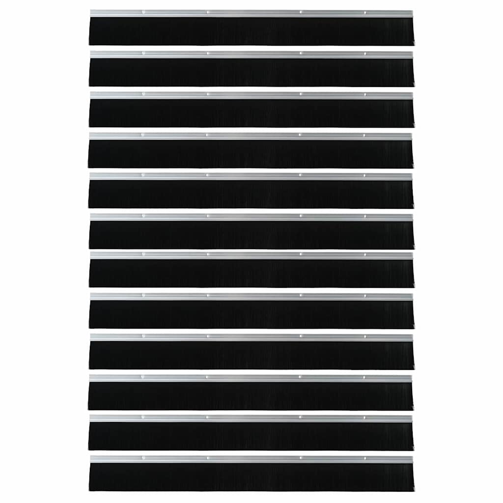 vidaXL Σφραγίδες πόρτας με βούρτσες που προσαρτώνται 12 pcs Ασημί