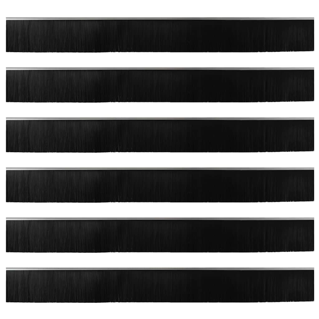 vidaXL Σφραγίδες πόρτας με βούρτσες που προσαρτώνται 6 pcs Ασημί