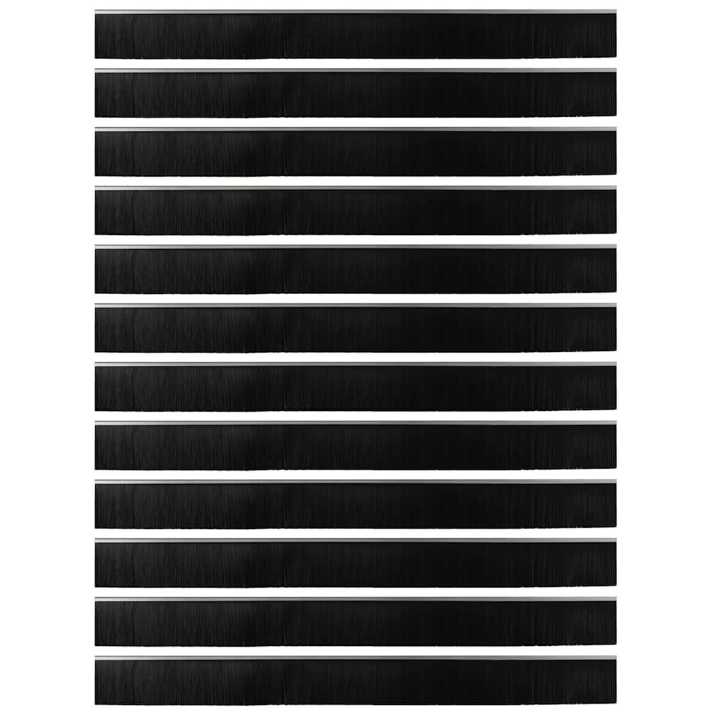 vidaXL Σφραγίδες πόρτας με βούρτσες που προσαρτώνται 12 pcs Ασημί