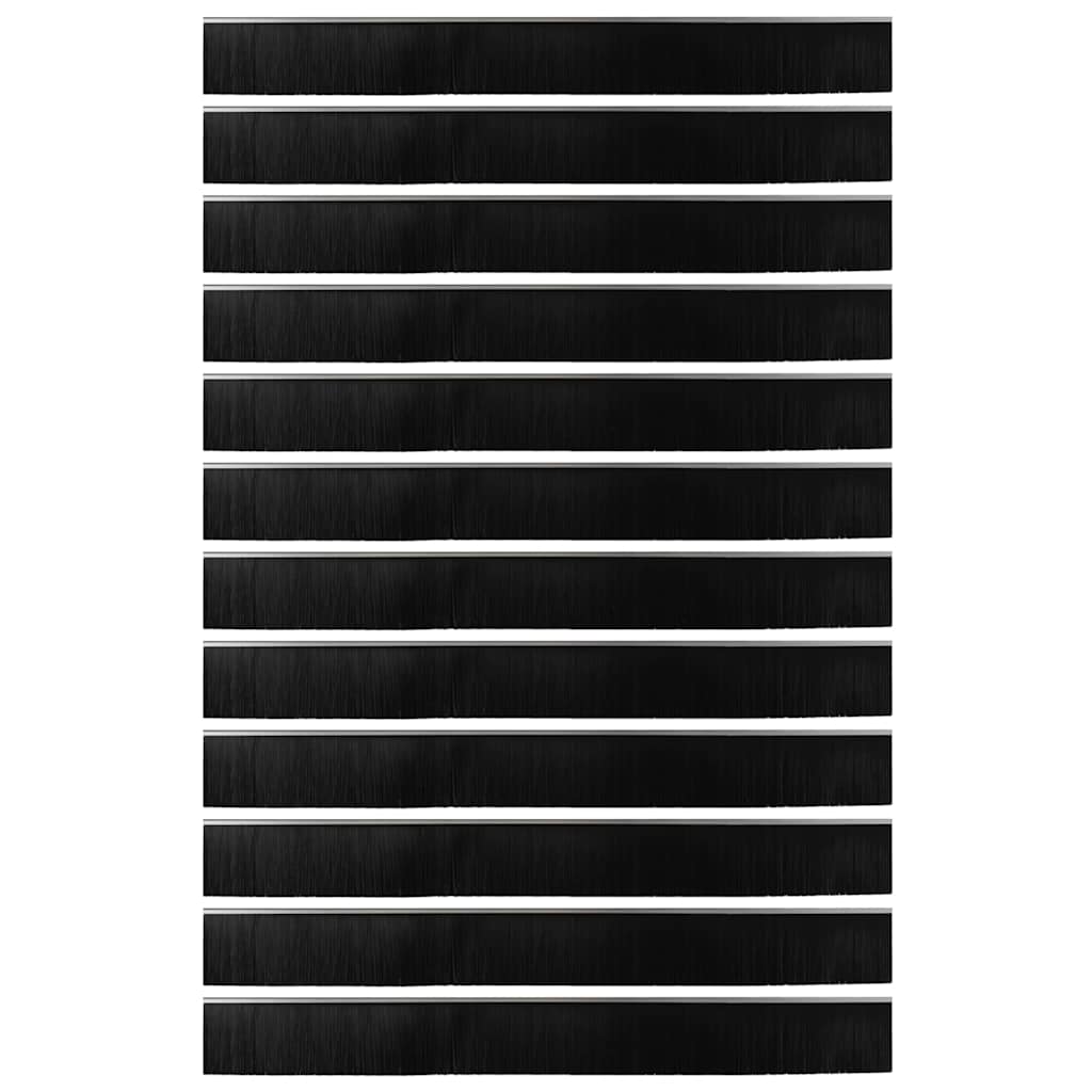 vidaXL Σφραγίδες πόρτας με βούρτσες που προσαρτώνται 12 pcs Ασημί