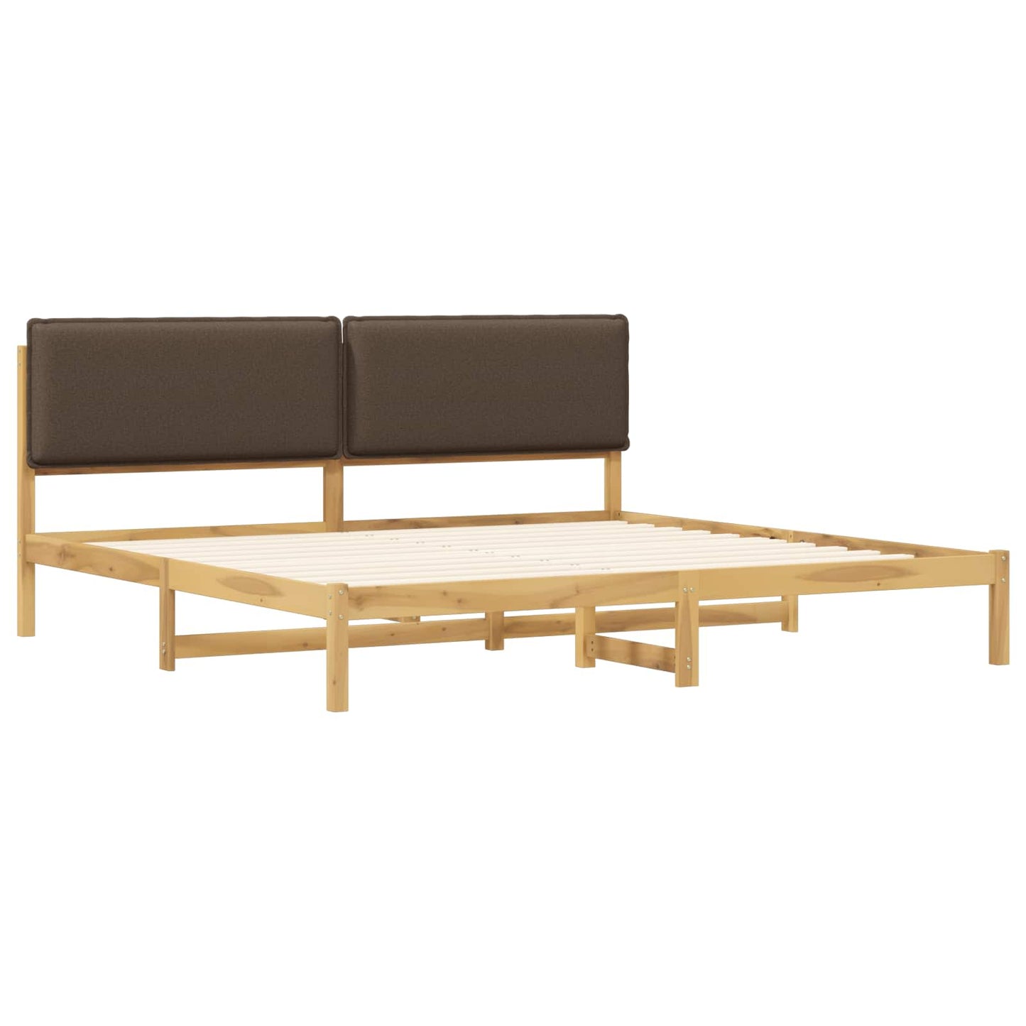 vidaXL Σκελετός Κρεβατιού με Επενδεδυμένο Κεφαλάρι