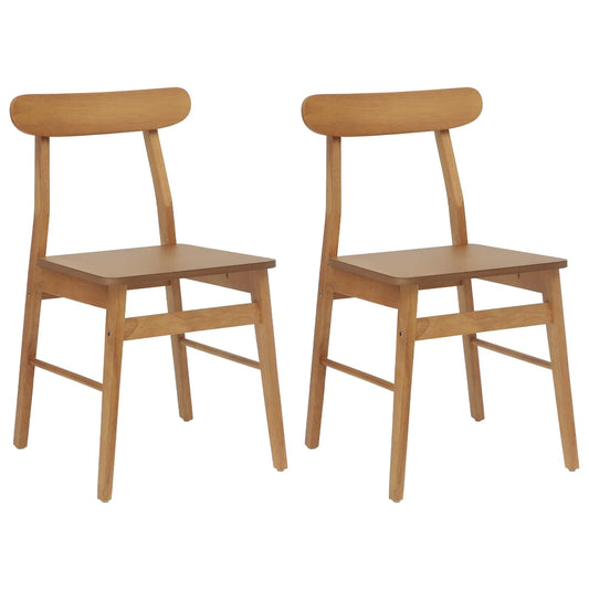 vidaXL Καρέκλα τραπεζαρίας 2 pcs Φυσικό 43 x 44,5 x 77 εκ.