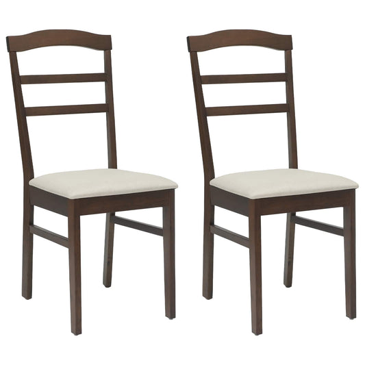 vidaXL Καρέκλα τραπεζαρίας 2 pcs Ανοιχτό Καφέ και Ανοιχτό Στερεό ξύλο