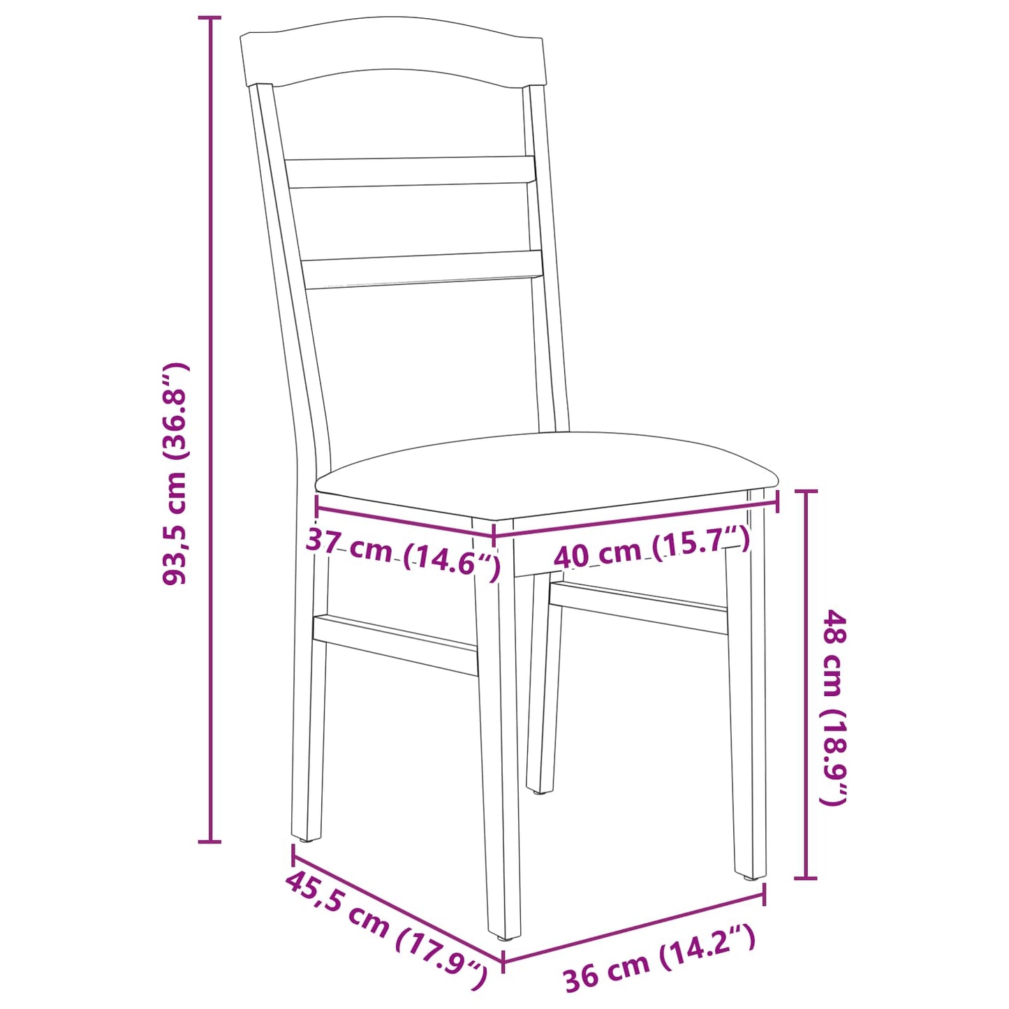 vidaXL Καρέκλα τραπεζαρίας 2 pcs Φυσικό και Ανοιχτό