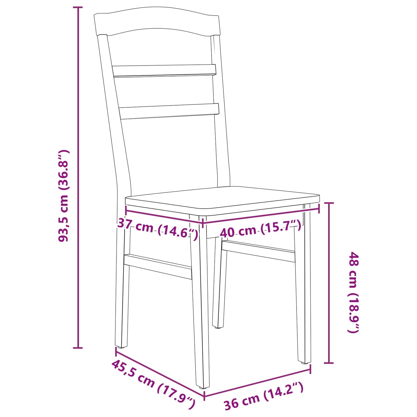 vidaXL Καρέκλα τραπεζαρίας 2 pcs Λευκό και Φυσικό Στερεό ξύλο
