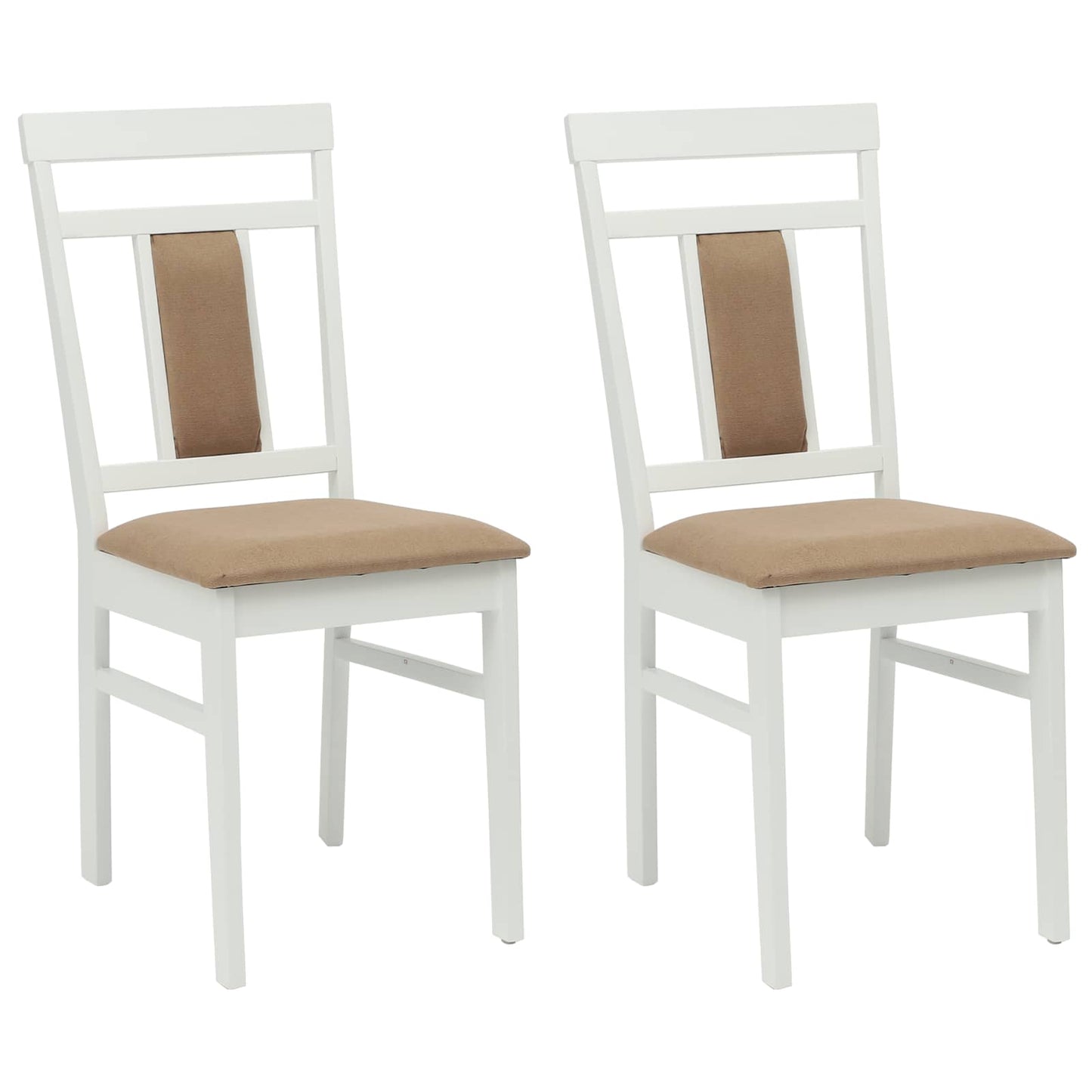 vidaXL Καρέκλα τραπεζαρίας 2 pcs Λευκό και Καφέ Στερεό ξύλο