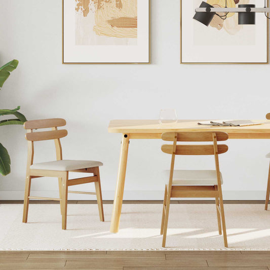 vidaXL Καρέκλα τραπεζαρίας 2 pcs Φυσικό και Ανοιχτό Στερεό ξύλο
