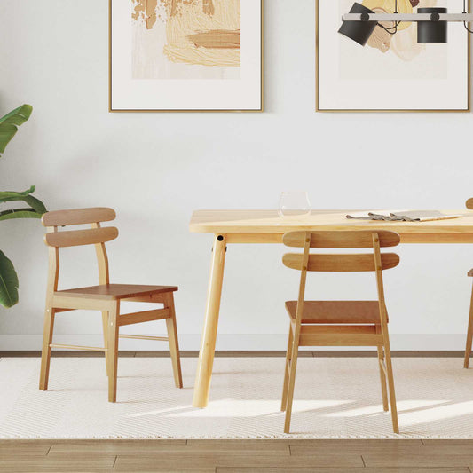 vidaXL Καρέκλα τραπεζαρίας 2 pcs Φυσικό Στερεό ξύλο