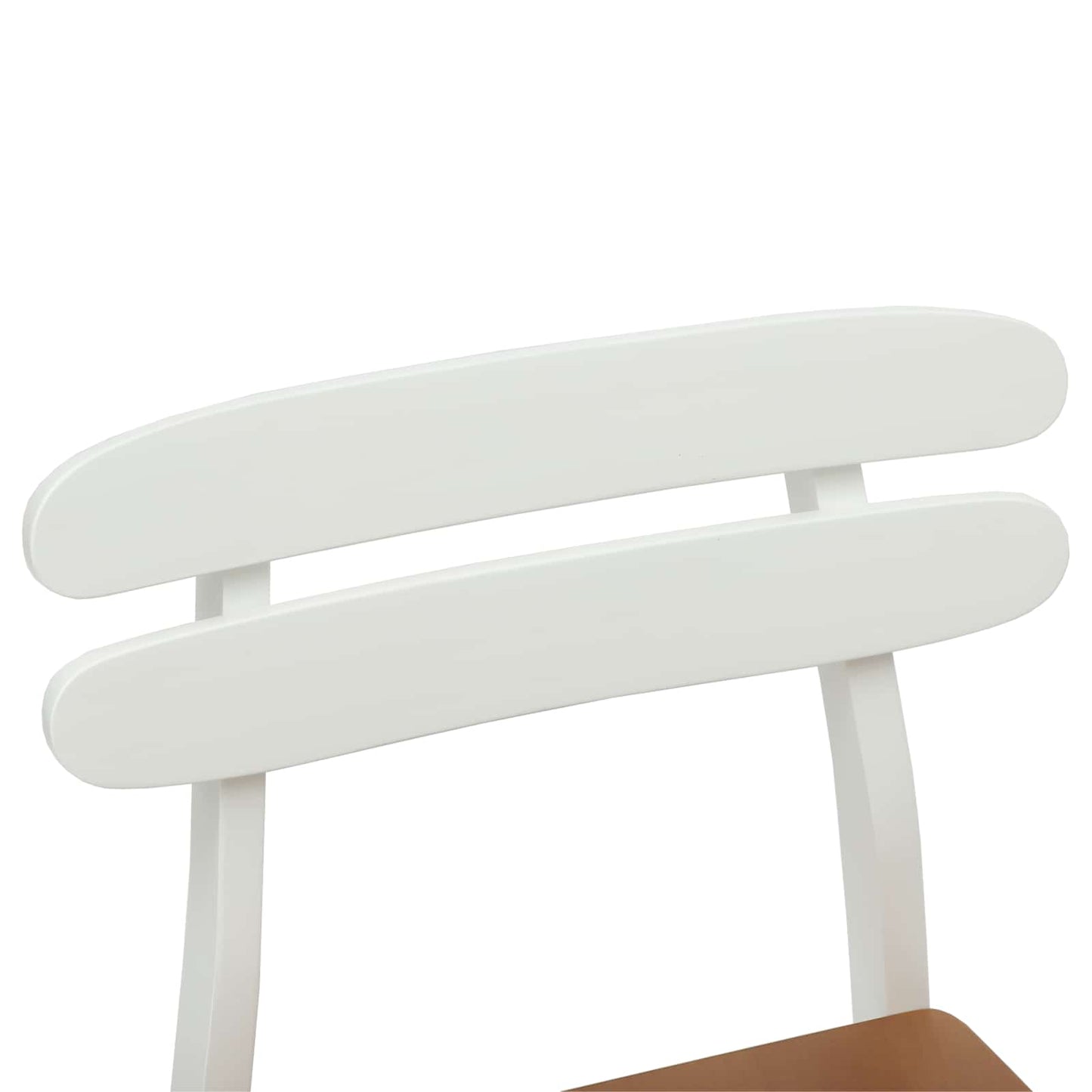 vidaXL Καρέκλα τραπεζαρίας 2 pcs Λευκό και Φυσικό Στερεό Ξύλο Ραβέντι