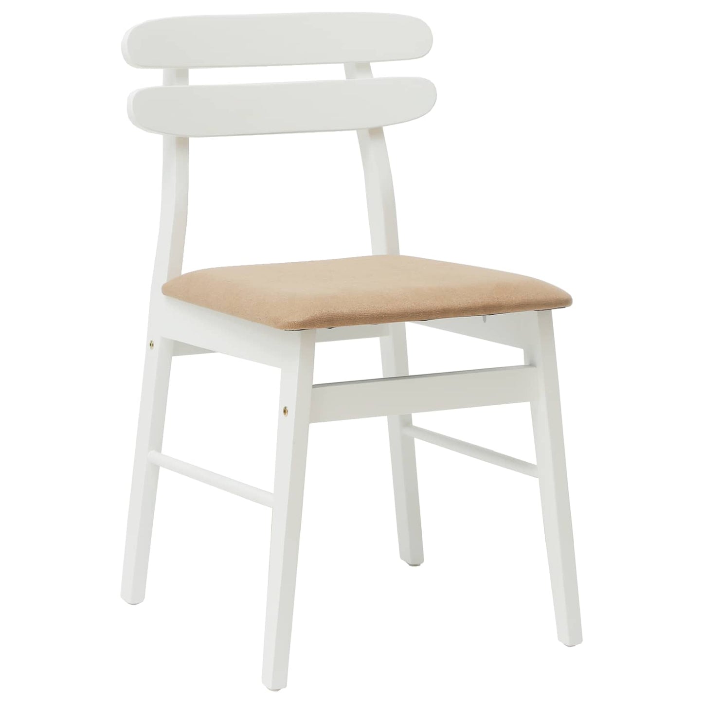 vidaXL Καρέκλα τραπεζαρίας 2 pcs Λευκό και Καφέ Στερεό Ξύλο Ραβέντι